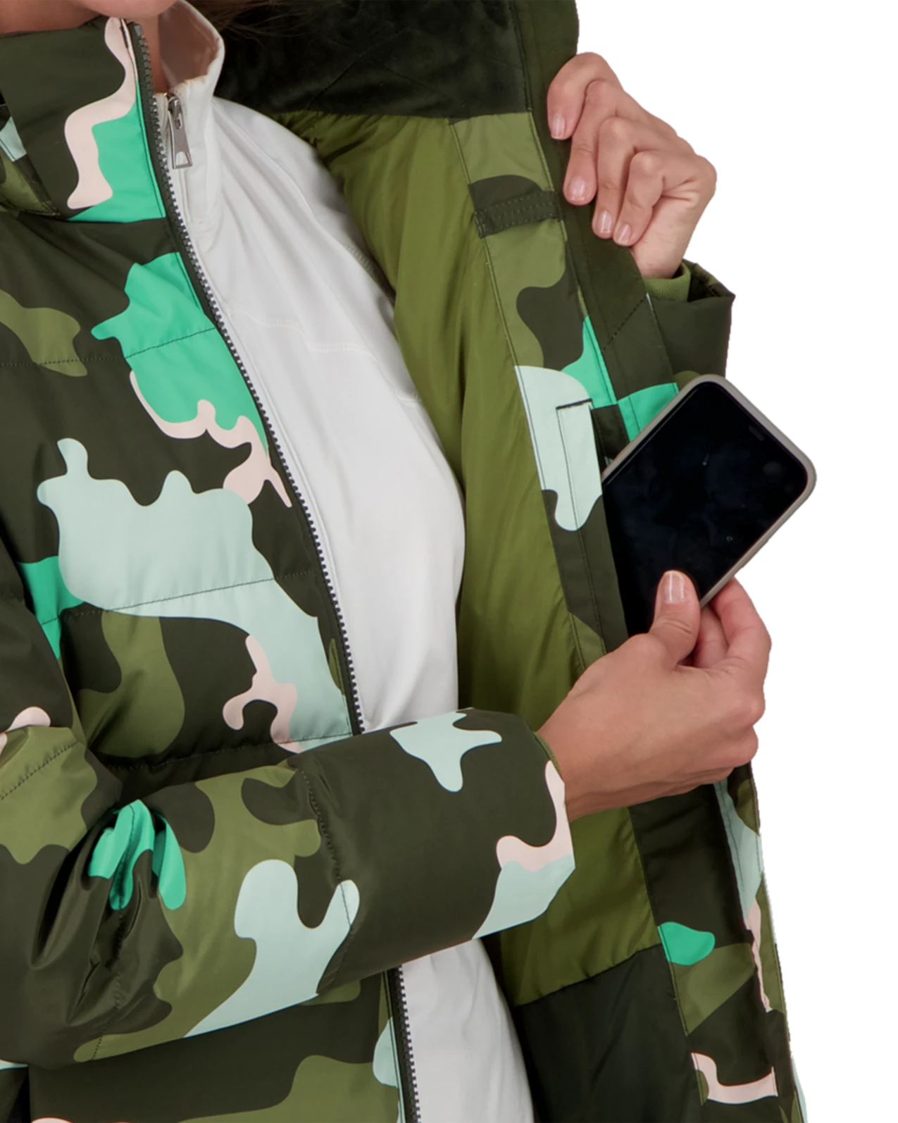 Obermeyer Hemera Down Parka - Jasmint Camo 7 Obermeyer Hemera Down Parka - Jasmint Camo - Image 5