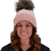 Obermeyer Denver Faux Fur Pom Beanie - Pink Sand -Obermeyer Sales Store WebZoom 1805721050 S01 MODFRT