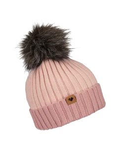 Obermeyer Denver Faux Fur Pom Beanie - Pink Sand -Obermeyer Sales Store WebZoom 1805721050 S06 MQNSDE