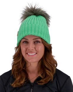 Obermeyer Denver Faux Fur Pom Beanie - Jasmint