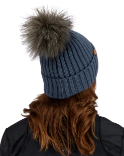Obermeyer Denver Faux Fur Pom Beanie - Blue Ash -Obermeyer Sales Store WebZoom 1805721168 S02 MODSDE