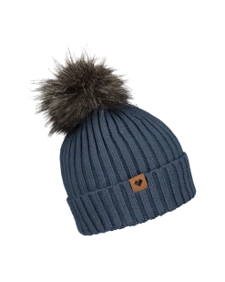 Obermeyer Denver Faux Fur Pom Beanie - Blue Ash -Obermeyer Sales Store WebZoom 1805721168 S06 MQNSDE