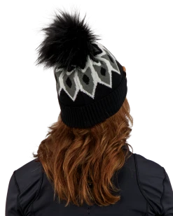 Obermeyer Fair Isle Faux Fur Pom Beanie - Black -Obermeyer Sales Store WebZoom 1806816009 S02 MODSDE