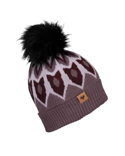 Obermeyer Fair Isle Faux Fur Pom Beanie - Purple Reign -Obermeyer Sales Store WebZoom 1806821179 S06 MQNSDE