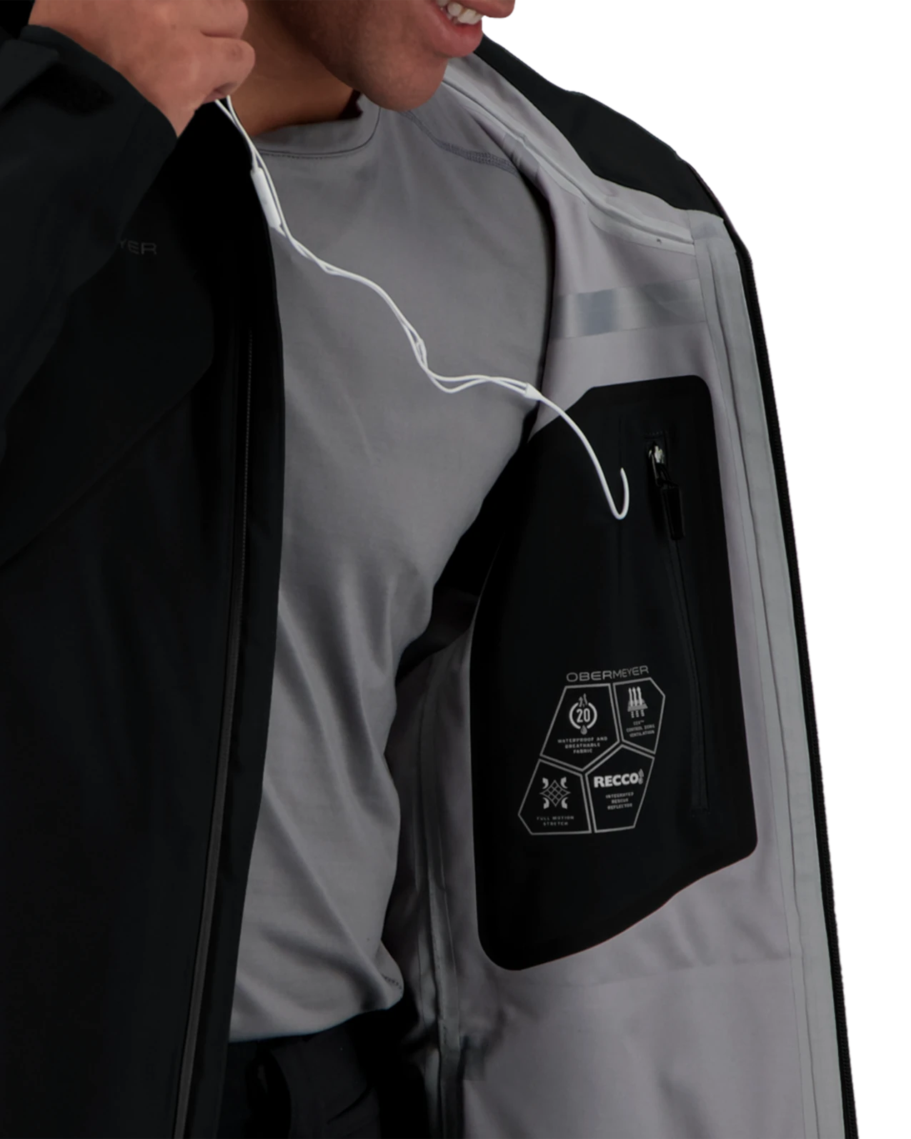 Obermeyer Foraker Shell Jacket - Black 11 Obermeyer Foraker Shell Jacket - Black - Image 9