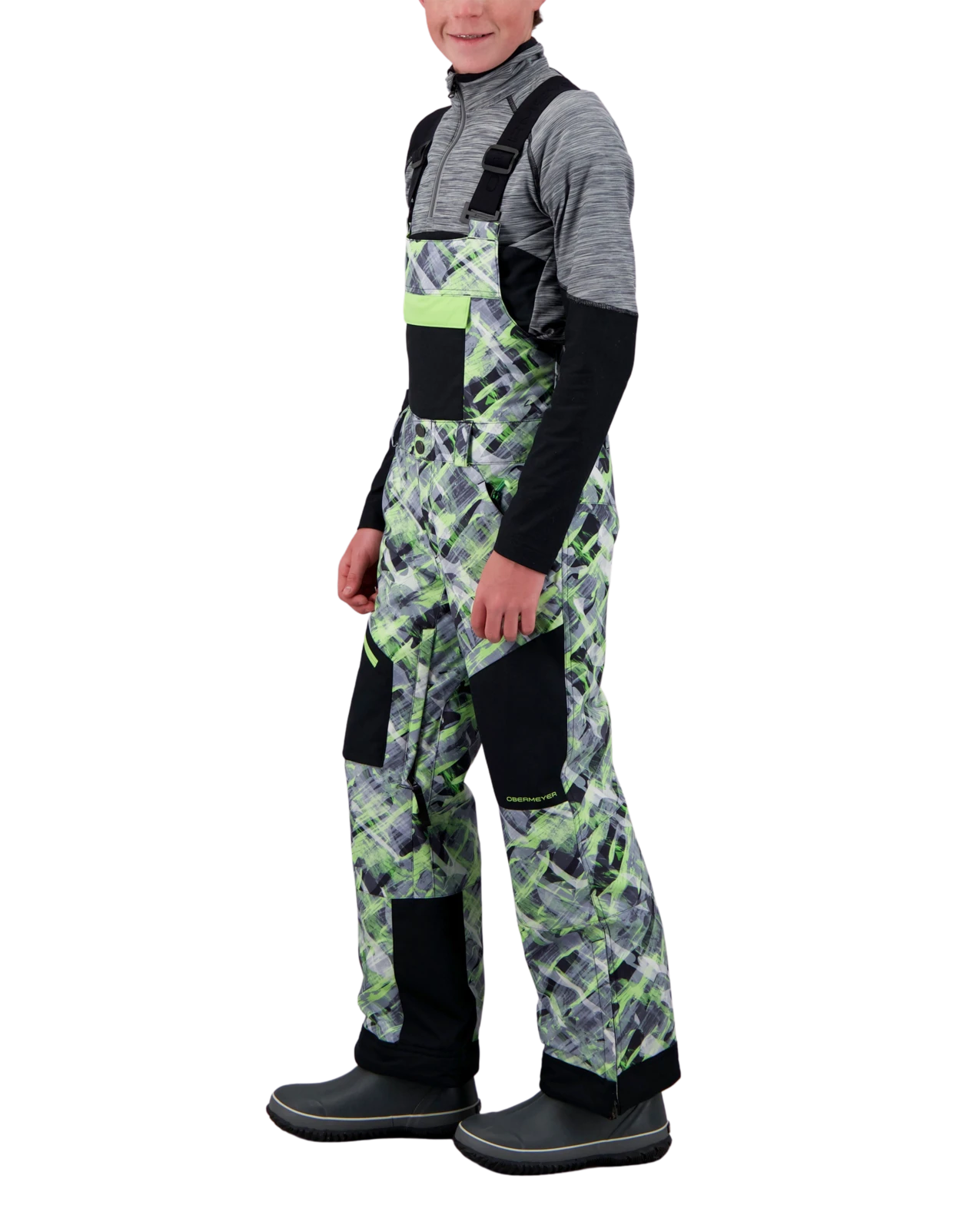 Obermeyer Connor Bib Pant - Carbon Camo 5 Obermeyer Connor Bib Pant - Carbon Camo - Image 3