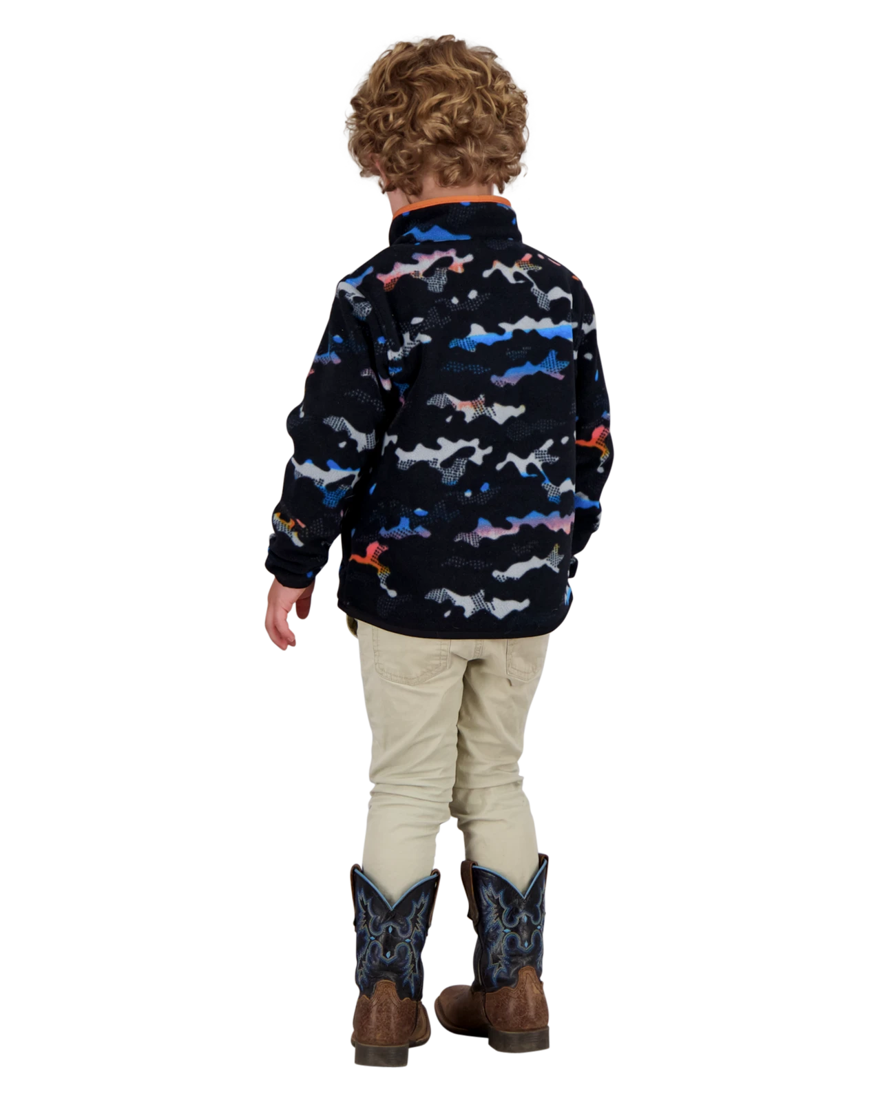 Obermeyer Kids' Boulder Fleece - Dayglow Camo 4 Obermeyer Kids' Boulder Fleece - Dayglow Camo - Image 2