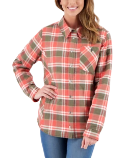 Obermeyer Women's Avery Flannel - Coral Berm Plai -Obermeyer Sales Store webimage 1404619137 S05 MODFRT