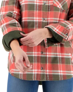 Obermeyer Women's Avery Flannel - Coral Berm Plai -Obermeyer Sales Store webimage 1404619137 S08 MODDET1